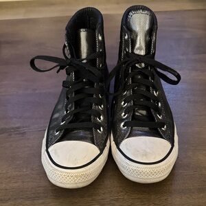 Stylish Black and Silver Women's Sneakers